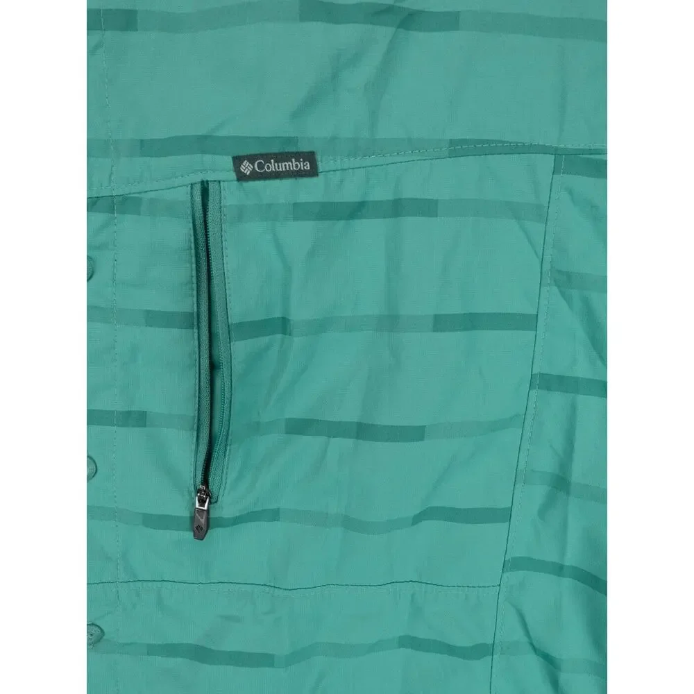 Columbia Shirt Mens XL Green Striped Short Sleeve Vented Omni Shade Outdoors - Picture 5 of 12